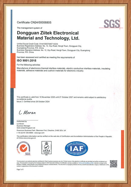 Cina Dongguan Ziitek Electronic Materials &amp; Technology Ltd. Certificazioni